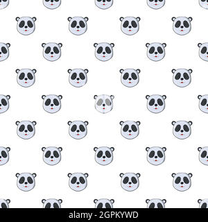 Tête de motif panda, style dessin animé Illustration de Vecteur