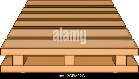 Icône de la palette en bois, style cartoon Illustration de Vecteur