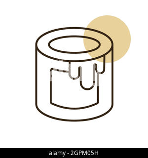 Icône à plat vectoriel de seau de peinture. Construction, réparation Illustration de Vecteur