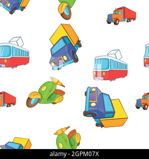 Motif de transport, style de dessin animé Illustration de Vecteur