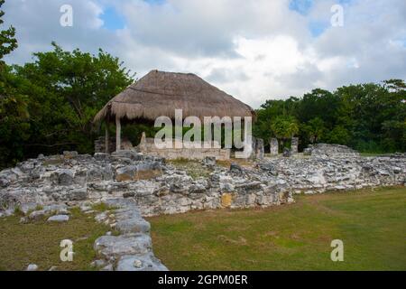 Site archéologique Maya Ruin El Rey, Cancun, Quintana Roo QR, Mexique. Banque D'Images