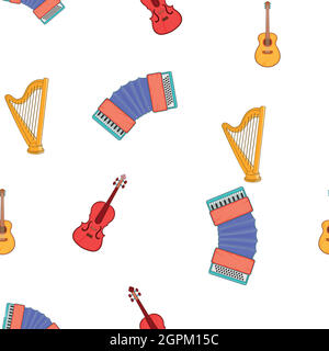 Dispositif pour motif de la musique, style cartoon Illustration de Vecteur