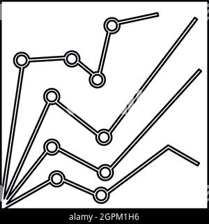 Statistiques financières, l'icône de style contour Illustration de Vecteur