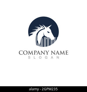 Icône du modèle de logo Horse Vector Illustration de Vecteur
