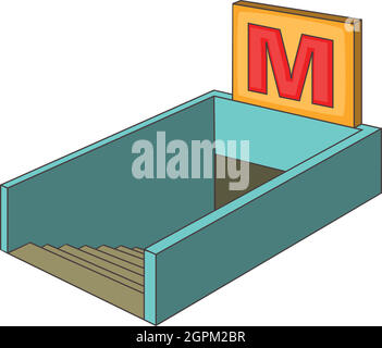 L'icône de métro, cartoon style Illustration de Vecteur