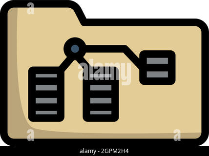 Icône réseau de dossiers Illustration de Vecteur