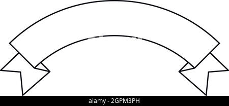 Bannière de ruban, l'icône de style contour Illustration de Vecteur