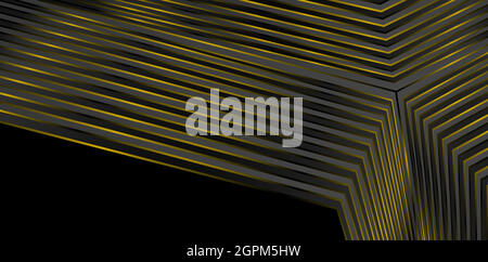 Arrière-plans abstraits ligne dorée à rayures et noir foncé. Design diagonal et géométrique d'élégance applicable pour la bannière de site Web, la circulaire, l'affiche et la publicité. Illustration de Vecteur