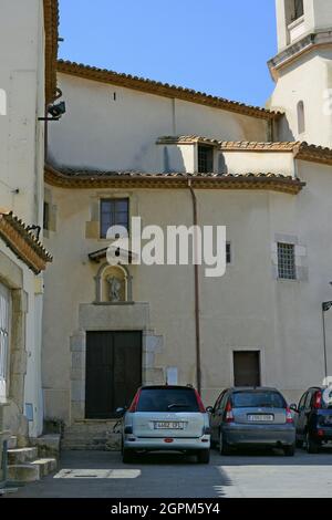 Église de Sant Miquel à Anglés située dans la région de la Selva dans la province de Gérone Banque D'Images