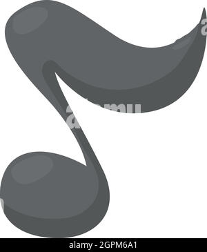L'icône de note de musique, style cartoon Illustration de Vecteur