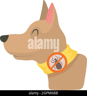 Icône collier chien, style dessin animé Illustration de Vecteur