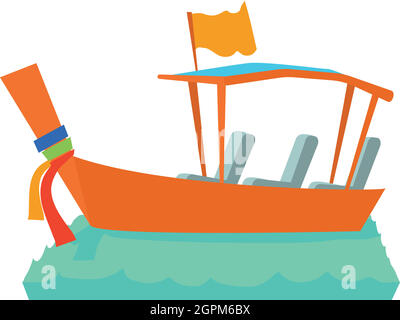 Icône bateau-taxi, style dessin animé Illustration de Vecteur