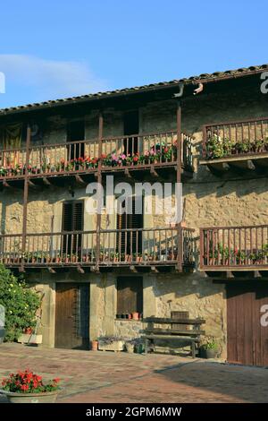 Ville rurale de Hostalets de Bas située dans la région de Garrotxa dans la province de Gerona Banque D'Images