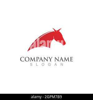 Icône du modèle de logo Horse Vector Illustration de Vecteur