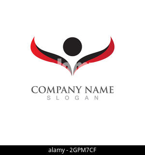 Signe du logo du personnage humain Illustration de Vecteur