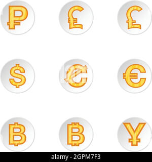 Finances icons set, cartoon style Illustration de Vecteur