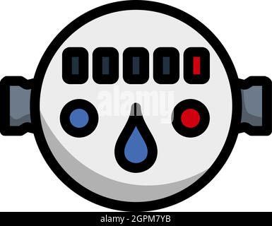 Icône du compteur d'eau Illustration de Vecteur