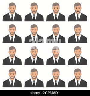 Expressions de visage Illustration de Vecteur