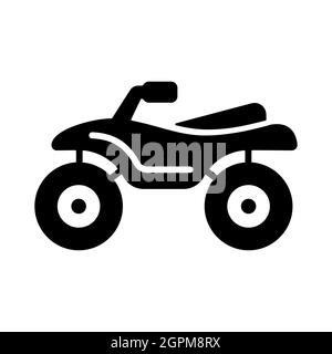 Cycliste ATV, Quad bike Flat vecteur glyphe icône Illustration de Vecteur