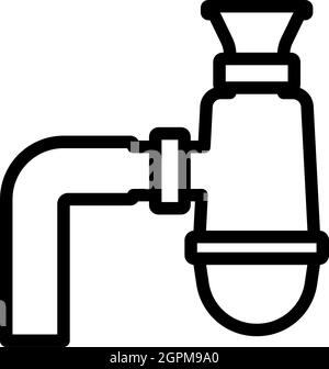 Icône Siphon dans la salle de bains Illustration de Vecteur