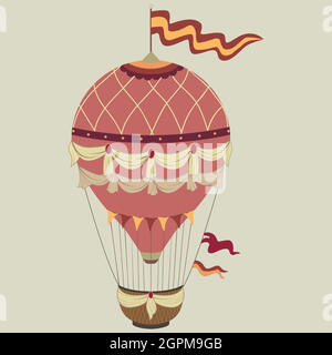 Style rétro vintage ballon d'air chaud vecteur Illustration de Vecteur