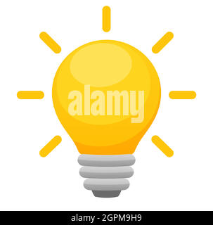 symbole plat de l'icône d'ampoule Illustration de Vecteur