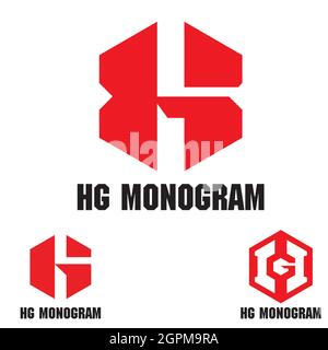 ENSEMBLE logo HG monogramme. Style vectoriel industriel Illustration de Vecteur