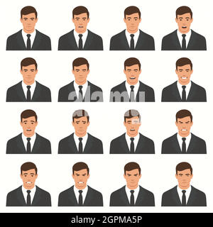 Expressions de visage Illustration de Vecteur