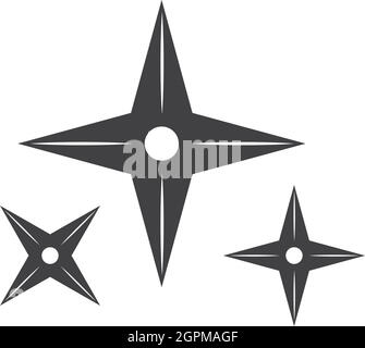 illustration d'une icône de vecteur d'arme ninja Illustration de Vecteur