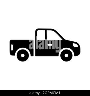 Voiture de pick-up vecteur plat glyphe icône isolée Illustration de Vecteur