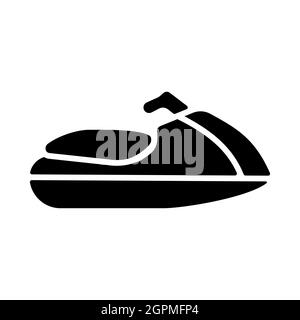 Jet ski nautique sport plat vecteur glyphe icône Illustration de Vecteur