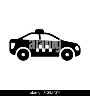 Voiture de taxi vecteur plat glyphe icône isolée Illustration de Vecteur