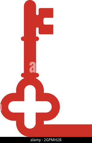 Modèle d'icône de logo lettre L avec icône de symbole de conception de clé Illustration de Vecteur