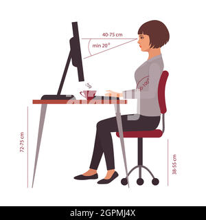 position assise correcte Illustration de Vecteur