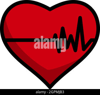 Icône de coeur avec diagramme cardio Illustration de Vecteur