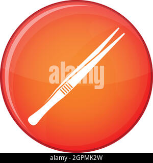 L'icône de brucelles, style plat Illustration de Vecteur