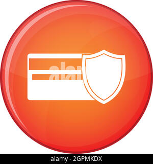 Carte de crédit et icône de bouclier, style plat Illustration de Vecteur