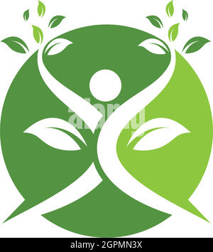 Vecteur de modèle de logo de personnes saines Illustration de Vecteur