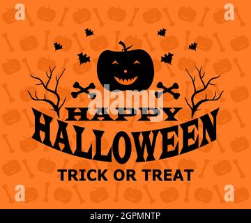 Bonne Halloween bannière spéciale ou illustration de fond, super pour halloween festival fond d'événement, affiche, carte d'invitation, Halloween accessorie Illustration de Vecteur
