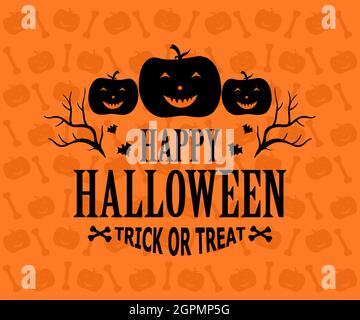 Bonne Halloween bannière spéciale ou illustration de fond, super pour halloween festival fond d'événement, affiche, carte d'invitation, Halloween accessorie Illustration de Vecteur