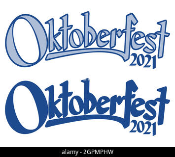 En-tête avec texte Oktoberfest 2021 Illustration de Vecteur