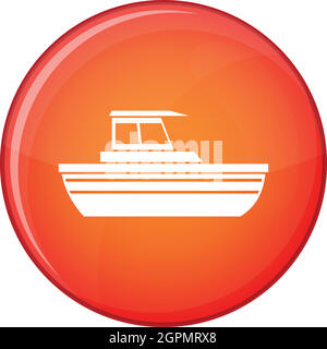Bateau à moteur, l'icône de style plat Illustration de Vecteur