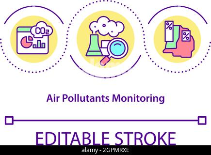 Icône de concept de surveillance des polluants atmosphériques Illustration de Vecteur