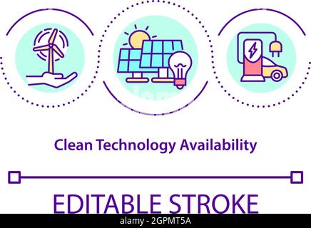 Icône de concept de disponibilité des technologies propres Illustration de Vecteur