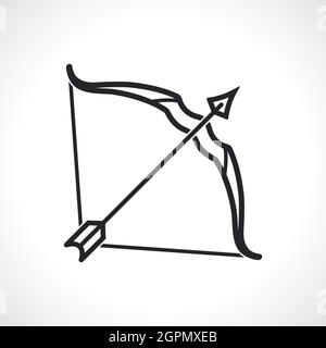 Icône arc et ligne de flèche Illustration de Vecteur