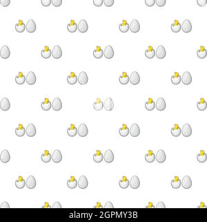 Poussin dans l'œuf, motif style cartoon Illustration de Vecteur
