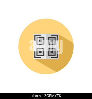 Code QR. Technologie de paiement Web et d'achat. Icône plate dans un cercle. Illustration de vecteur commercial Illustration de Vecteur