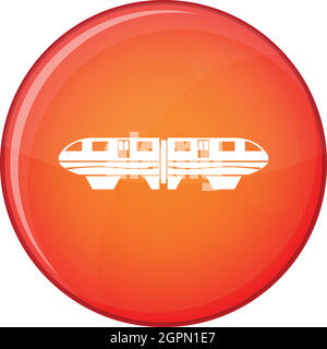 Icône train monorail, style plat Illustration de Vecteur
