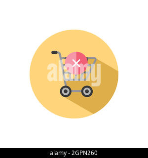 Panier. Marque croisée. Icône plate dans un cercle. Illustration de vecteur commercial Illustration de Vecteur