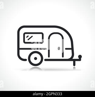 icône de fin de remorque de caravane Illustration de Vecteur